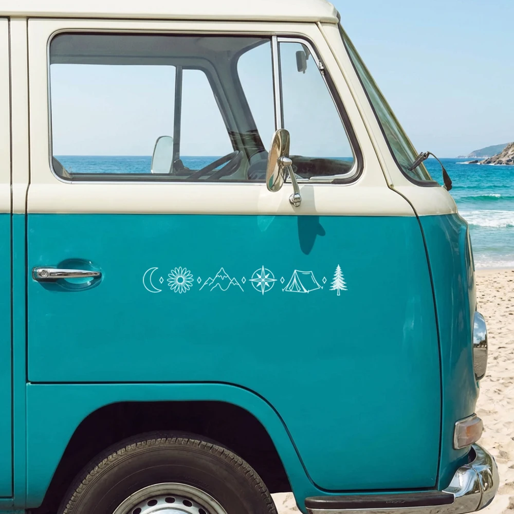 Outdoor Adventure Vans - アウトドアアドベンチャーストーリーデザイン車のステッカーSUVキャンプバン装飾ビニールデカールドア窓バンパー装飾アクセサリー