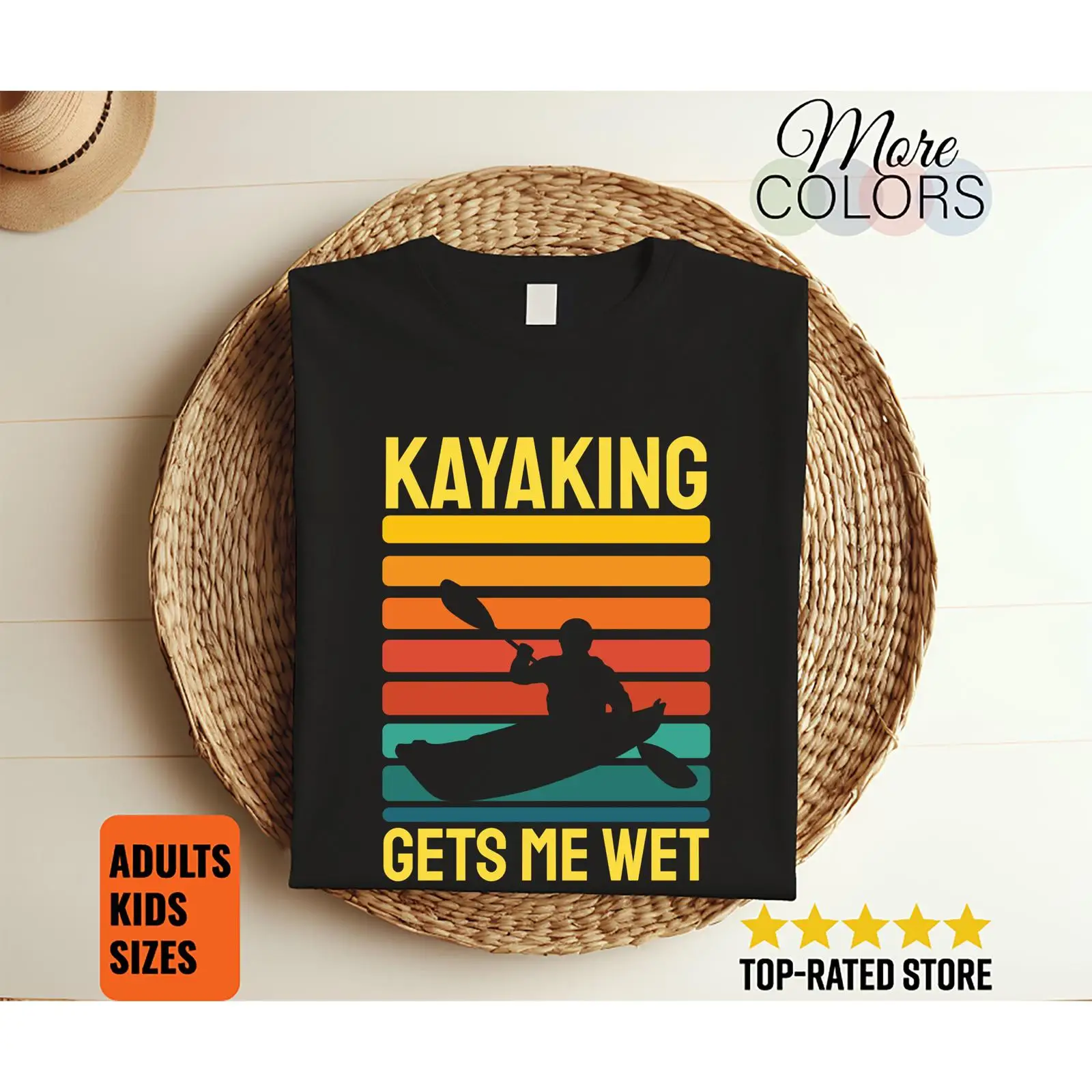Outdoor Adventure Sports - ヴィンテージカヤックで濡れちゃった 面白いTシャツ カヤック パドリング リバーカヌー アウトドアアドベンチャー