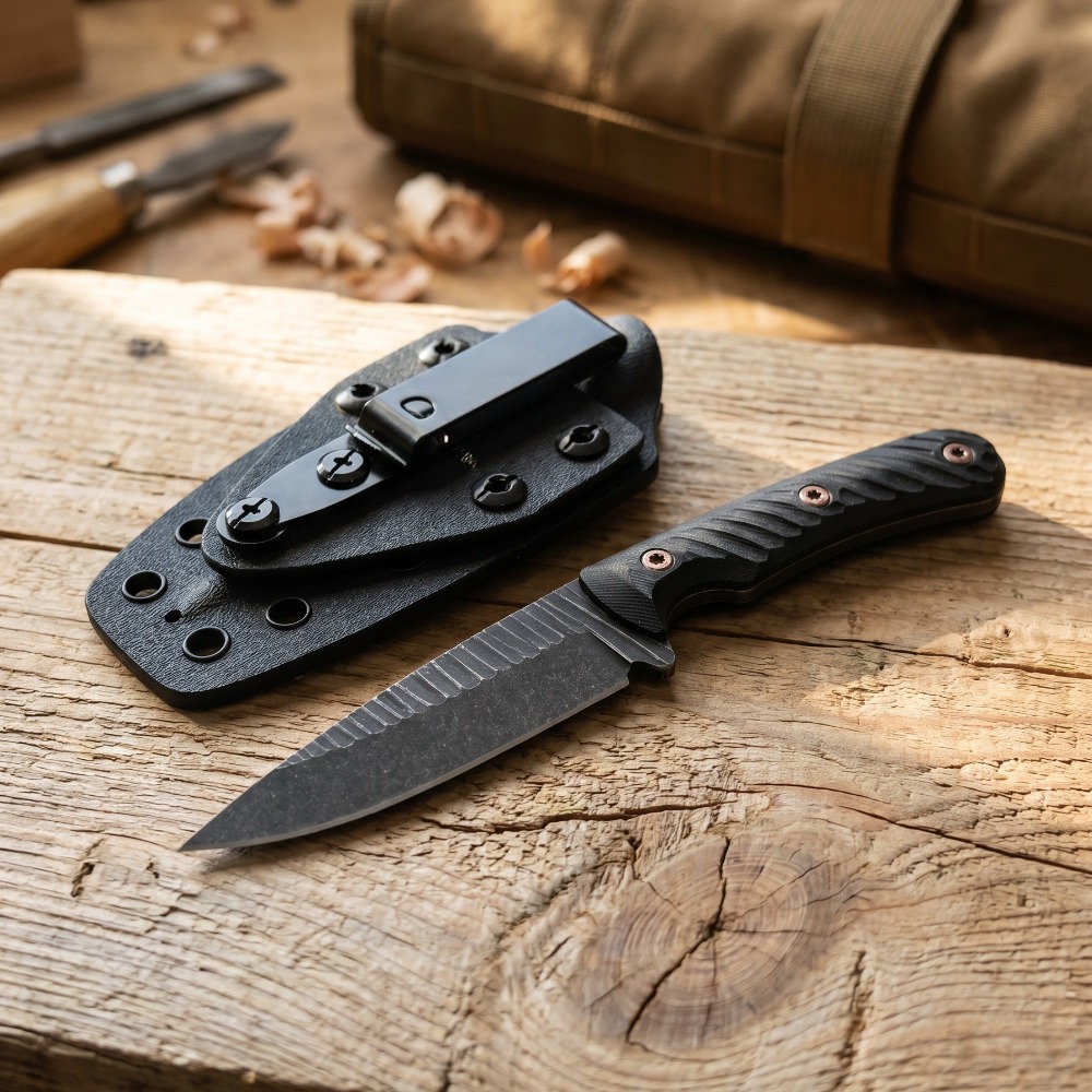 フルタングブッシュクラフトナイフ D2ブレード 滑り止めG1 - Survival Knife Full Tang のレビューと価格