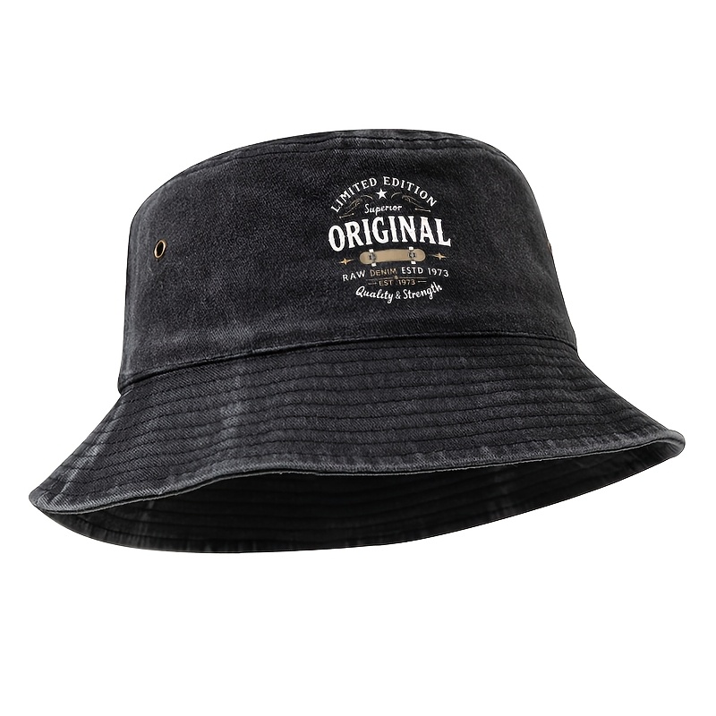 トレンディなユニセックスバケットハット、プリント文字入り、素 - Outdoor Adventure Brand のレビューと価格